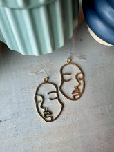 Load image into Gallery viewer, Golden Face Dangle Earrings
