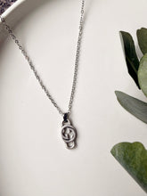 Load image into Gallery viewer, Upcycled Designer Pendant Necklace #174 - Silver GG
