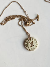 Load image into Gallery viewer, Upcycled Designer Pendant Necklace #184 - Gold Round
