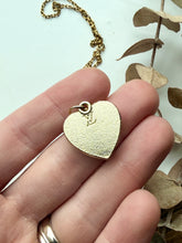 Load image into Gallery viewer, Upcycled Designer Pendant Necklace #210 - Embossed Heart Blue
