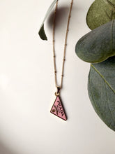Load image into Gallery viewer, Upcycled Designer Pendant Necklace #174 - pink &amp; gold
