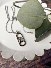 Load image into Gallery viewer, Upcycled Designer Pendant Necklace #204 - Silver Oval

