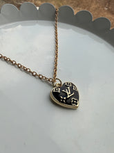 Load image into Gallery viewer, Upcycled Designer Pendant Necklace #112 - Embossed Hearts
