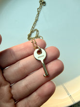 Load image into Gallery viewer, Upcycled Designer Pendant Necklace #167 - Gold Key
