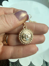 Load image into Gallery viewer, Upcycled Designer Pendant Earrings #105 - Gold Circles
