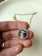 Load image into Gallery viewer, Upcycled Designer Pendant Necklace #188 - Black &amp; Gold
