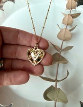Load image into Gallery viewer, Upcycled Designer Pendant Necklace #216- Golden Heart
