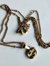 Load image into Gallery viewer, Upcycled Designer Pendant Necklace #186 - Small Gold GG
