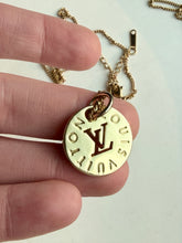 Load image into Gallery viewer, Upcycled Designer Pendant Necklace #184 - Gold Round
