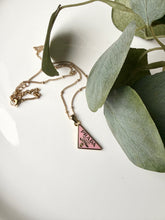 Load image into Gallery viewer, Upcycled Designer Pendant Necklace #174 - pink &amp; gold
