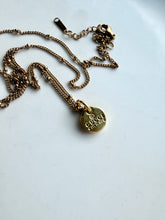 Load image into Gallery viewer, Upcycled Designer Pendant Necklace #185 - Mini Gold Round
