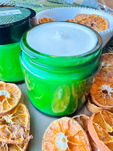 Orange Rind & Clove Soy Candle (4 oz. Green Glass & Black Lid)