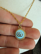 Load image into Gallery viewer, Upcycled Designer Pendant Necklace #154 - Blue
