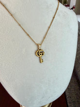 Load image into Gallery viewer, Upcycled Designer Pendant Necklace #124 - Key
