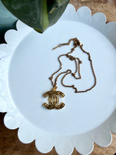 Load image into Gallery viewer, Upcycled Designer Pendant Necklace #220- Double Gold
