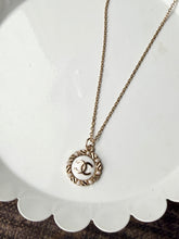 Load image into Gallery viewer, Upcycled Designer Pendant Necklace #199 - Jeweled Edge White

