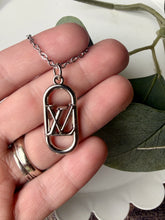 Load image into Gallery viewer, Upcycled Designer Pendant Necklace #204 - Silver Oval
