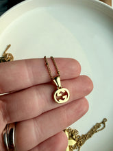 Load image into Gallery viewer, Upcycled Designer Pendant Necklace #186 - Small Gold GG

