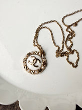 Load image into Gallery viewer, Upcycled Designer Pendant Necklace #199 - Jeweled Edge White

