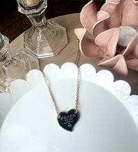 Load image into Gallery viewer, Upcycled Designer Pendant Necklace #227 - Irregular Hart Black &amp; Gold
