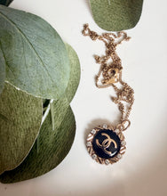 Load image into Gallery viewer, Upcycled Designer Pendant Necklace #196 - Jeweled Edge
