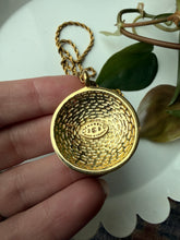 Load image into Gallery viewer, Upcycled Designer Pendant Necklace #226- Large Gold Quilted Dome
