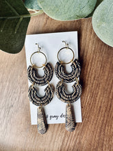 Load image into Gallery viewer, Antiqued Black Dangle Earrings
