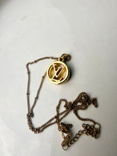 Load image into Gallery viewer, Upcycled Designer Pendant Necklace #182 - Gold Cutout Circle
