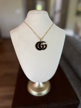 Load image into Gallery viewer, Upcycled Designer Pendant Necklace #156 - Large Black
