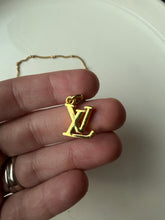 Load image into Gallery viewer, Upcycled Designer Pendant Necklace #187 - Golden Letters
