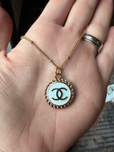 Load image into Gallery viewer, Upcycled Designer Pendant Necklace #189 - White &amp; Gold
