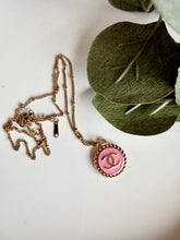 Load image into Gallery viewer, Upcycled Designer Pendant Necklace #177 - Pink &amp; Gold
