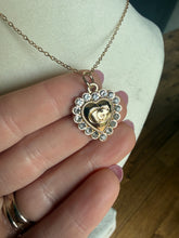 Load image into Gallery viewer, Upcycled Designer Pendant Necklace #153 - Bling Heart

