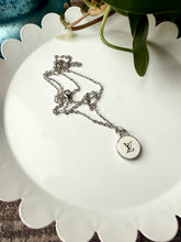Load image into Gallery viewer, Upcycled Designer Pendant Necklace #223 - Silver Rimmed Circle

