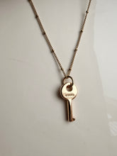 Load image into Gallery viewer, Upcycled Designer Pendant Necklace #167 - Gold Key
