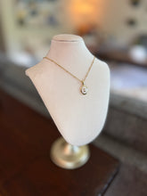 Load image into Gallery viewer, Upcycled Designer Pendant Necklace #158 - White &amp; Gold Oval
