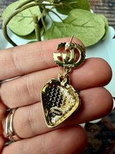Load image into Gallery viewer, Upcycled Designer Pendant Earrings #111 - Strawberries
