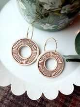 Load image into Gallery viewer, Wheeled Up Dangle Earrings - Creamy Yellow &amp; Brown
