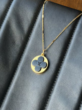 Load image into Gallery viewer, Upcycled Designer Pendant Necklace #115 - Black &amp; Gold
