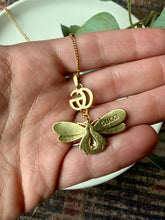 Load image into Gallery viewer, Upcycled Designer Pendant Necklace #170- Dangling Bee
