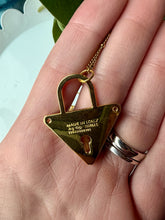 Load image into Gallery viewer, Upcycled Designer Pendant Necklace #224- Black &amp; Gold Triangle
