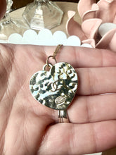 Load image into Gallery viewer, Upcycled Designer Pendant Necklace #229 - Stitched Black Heart

