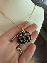 Load image into Gallery viewer, Upcycled Designer Pendant Necklace #156 - Large Black
