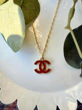 Load image into Gallery viewer, Upcycled Designer Quilted Pendant Necklace #105 - Adjustable Chain
