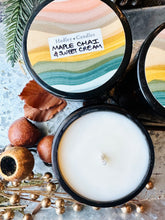 Load image into Gallery viewer, Maple Chai &amp; Sweet Cream Soy Candle (8 oz. Amber Glass With Black Lid)
