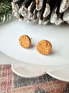Textured Stud Earrings - Yellow Gold