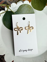 Load image into Gallery viewer, Tilly Bow Earrings - Gold Metal
