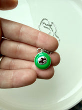 Load image into Gallery viewer, Upcycled Designer Pendant Necklace #159 - Green &amp; Silver
