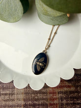 Load image into Gallery viewer, Upcycled Designer Pendant Necklace #206 - Lg Black Oval
