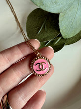 Load image into Gallery viewer, Upcycled Designer Pendant Necklace #177 - Pink &amp; Gold

